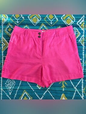 Boden Westbourne Linen Shorts 6”, size US 20-22, Pop Pansy colorway